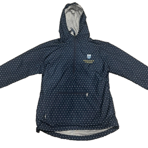 XXS Charles River Merrimack College Navy & White Polka Dot Rain Pullover